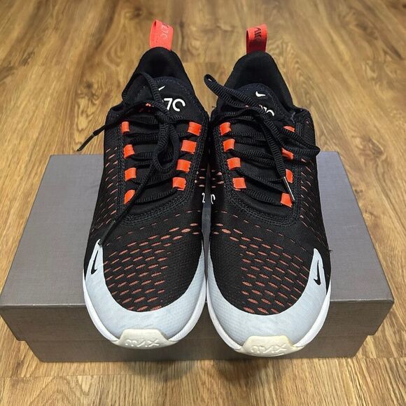 NIKE Air Max 270 Black/Bright Crimson-hyper Crimson lace up shoes sneakers sz8 - Picture 7 of 8